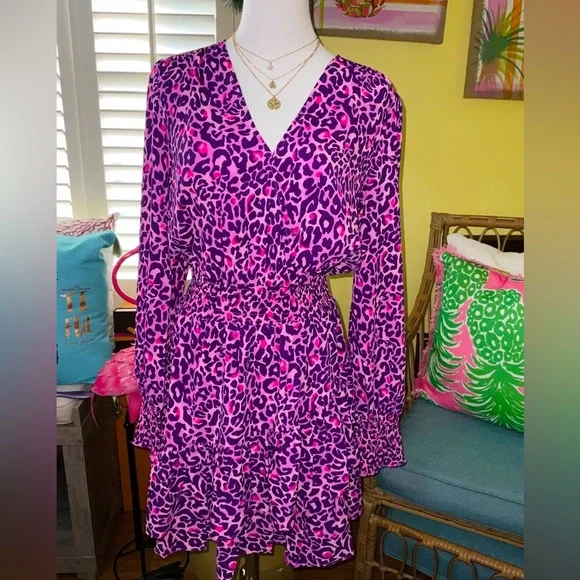 Lilly Pulitzer NWT Cristiana Dress Purple Berry My Favorite Spot $228 Size 8 - Picture 2 of 11